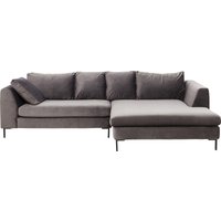 Ecksofa Gianni Velvet Grau Rechts Schwarz von KARE DESIGN