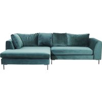 Ecksofa Gianni Velvet Dunkelgrün Links Schwarz von KARE DESIGN