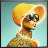 Gerahmtes Bild Sun Hat Woman Gelb LED 80x80cm Gerahmtes Bild Sun Hat Woman Gelb LED 80x80cm von KARE DESIGN