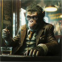 Glasbild Drinking Monkey 100x100cm Glasbild Drinking Monkey 100x100cm von KARE DESIGN