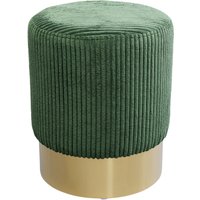 Hocker Cherry Dunkelgrün Cord Brass Ø35cm von KARE DESIGN