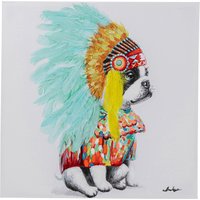 Leinwandbild Headdress Dog 80x80cm von KARE DESIGN