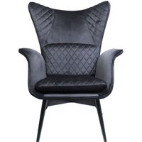 Sessel Tudor Velvet Schwarz von KARE DESIGN