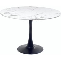 Tisch Schickeria Marmor Weiß Schwarz Ø110cm von KARE DESIGN