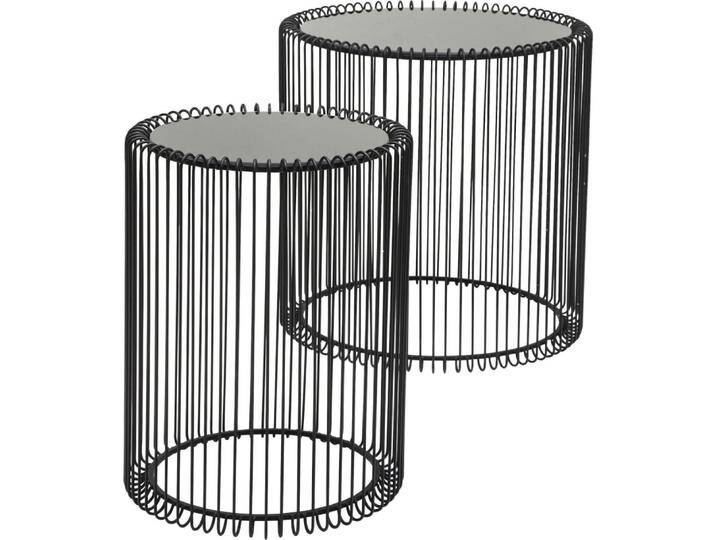 2er Set Beistelltische aus Glas und Stahl, schwarz von KARE-Design