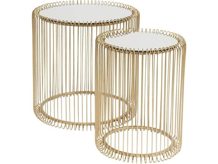 2er Set Beistelltische aus verspiegeltem Glas und Stahl, gold von KARE-Design