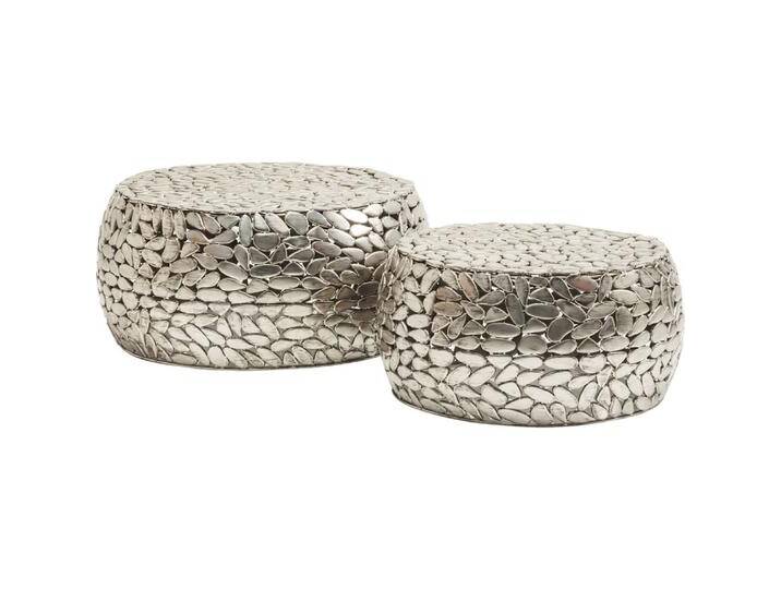 2er Set Couchtische aus Stahl, silber, D59/49cm von KARE-Design