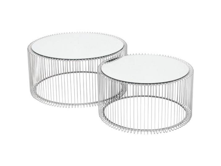 2er Set Couchtische aus verspiegeltem Glas und Stahl, silber, D69/60cm von KARE-Design