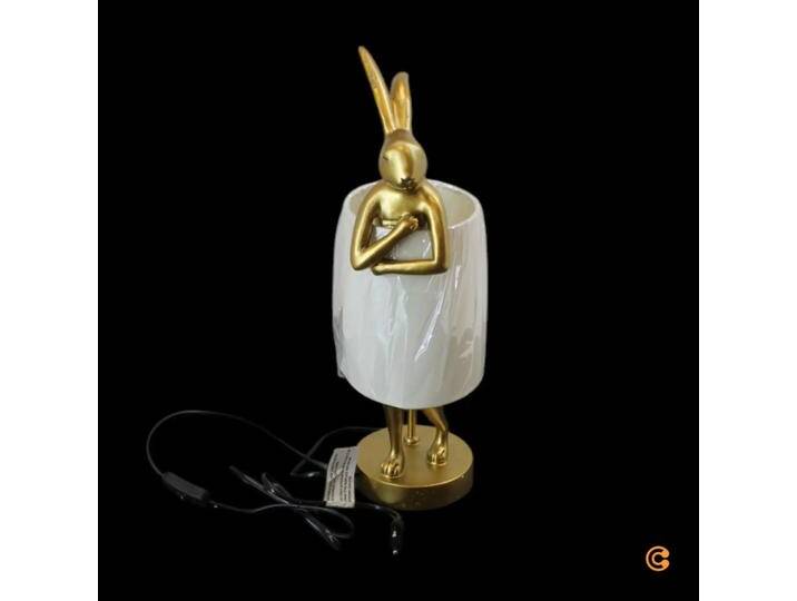 B-Ware B-Ware Kare Tischleuchte Lampe Animal Rabbit Gold Weiß Leinen Stoffschirm Höhe 50 Cm B-Ware B-Ware Kare Tischleuchte Lampe Animal Rabbit Gold Weiß Leinen Stoffschirm Höhe 50 Cm von KARE-Design