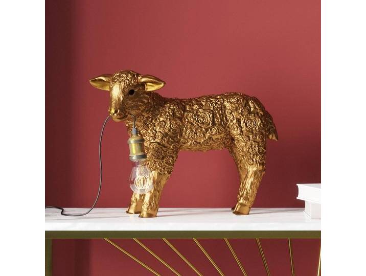 KARE Animal Flower Sheep Tischleuchte gold für Wohn & Esszimmer - Gold / Messing - Modern - Kunststoff von KARE-Design