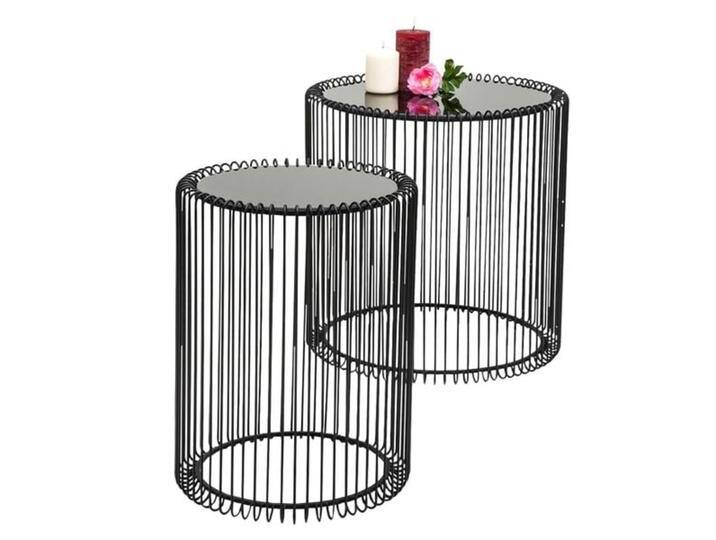 KARE Wire Schwarz Beistelltisch 2er-Set Ø44 cm Schwarz KARE Wire Schwarz Beistelltisch 2er-Set Ø44 cm Schwarz von KARE-Design