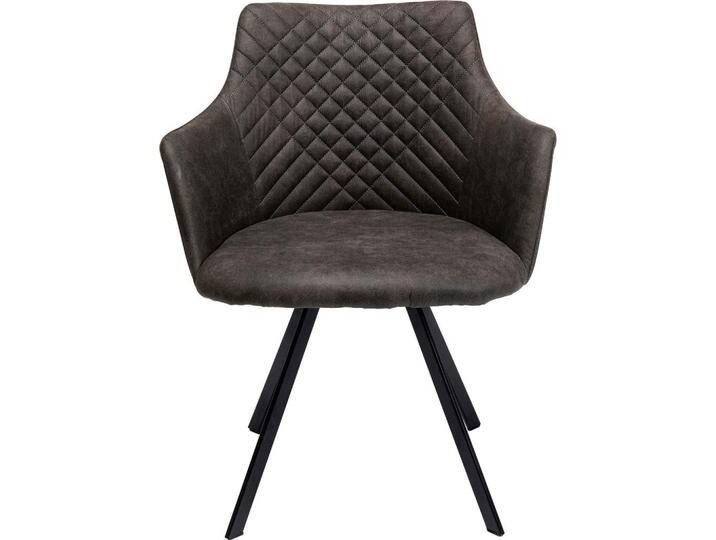 Kare-Design ARMLEHNSTUHL, Anthrazit, Schwarz, Metall, Flachrohr, 53x84x59.5 cm, Sitzfläche 360° drehbar, Stühle von KARE-Design