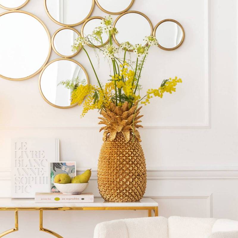 KARE Deko-Vase Pineapple, Höhe 50 cm, Polyresin, Handarbeit von KARE
