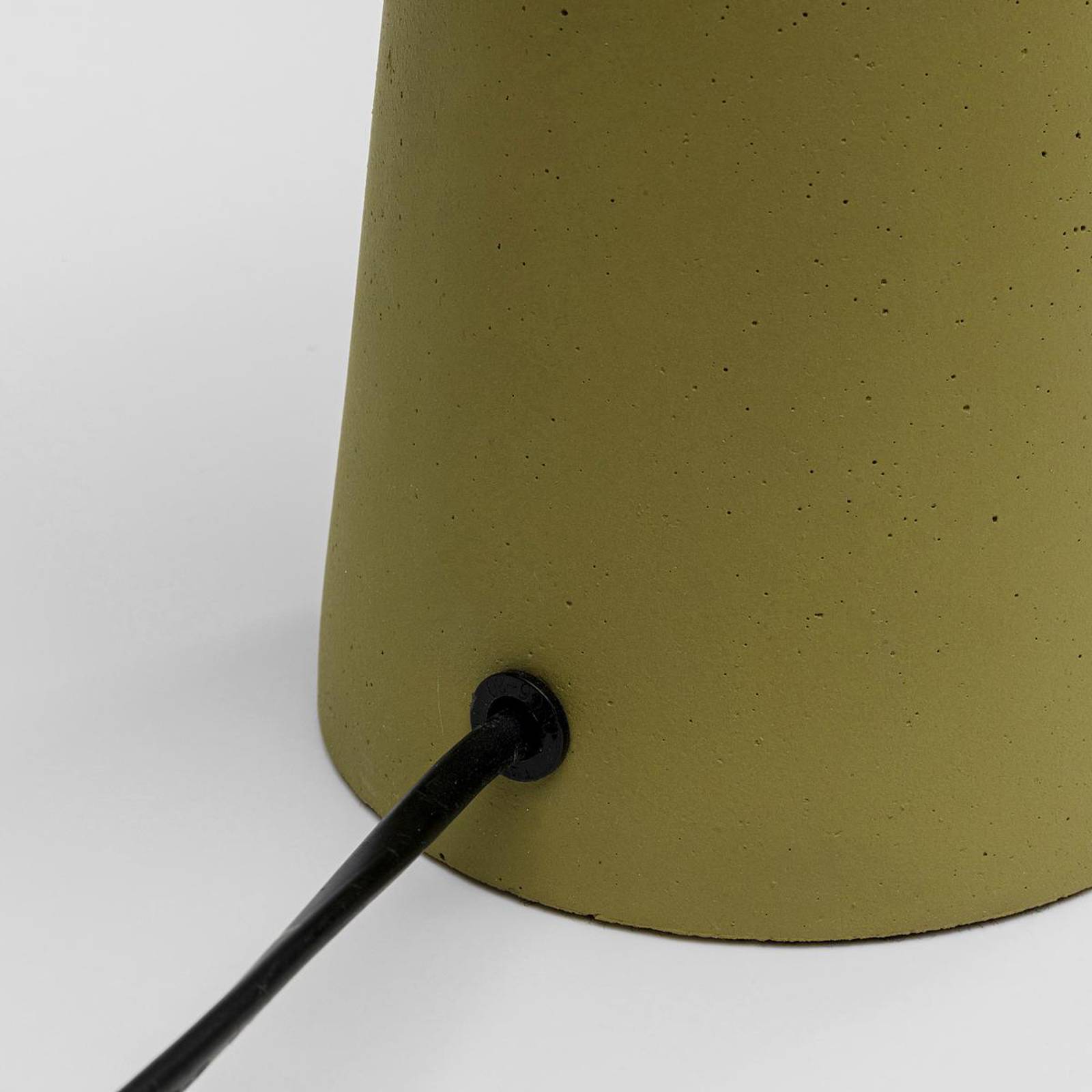 KARE Tischlampe Bollie, Betonfuß grün, Opalglas, Höhe 31 cm von KARE