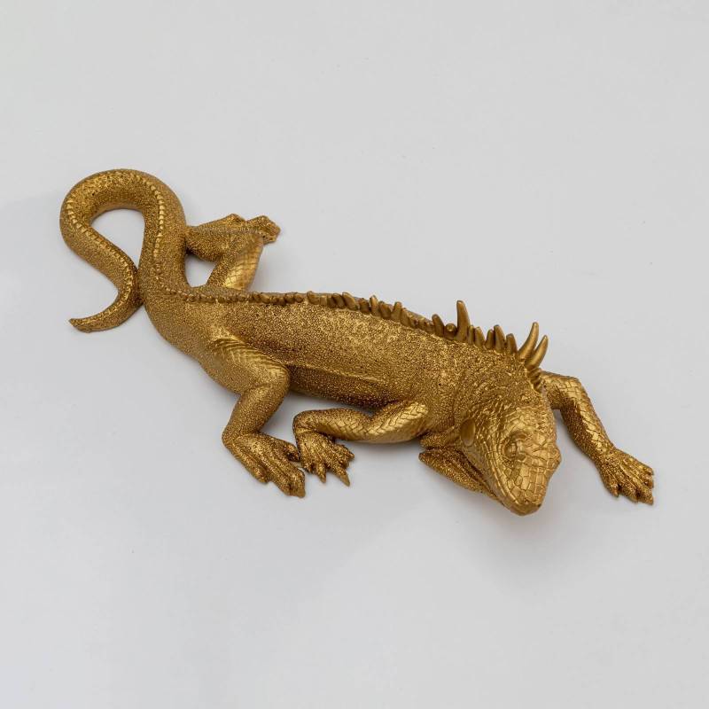 KARE Wandobjekt Lizard, Polyresin lackiert, 31 x 11 cm, gold von KARE