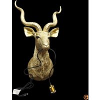 Kare - neuwertig] Design Goldene Antilopentier Wandleuchte Antilope Dekoration Dekoleuchte B-Ware von KARE