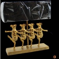[NEUWERTIG] B-Ware Kare Tischlampe Dancing Cows Textil Schwarz Kunstharz Gold Leselampe Lampe Spot von KARE