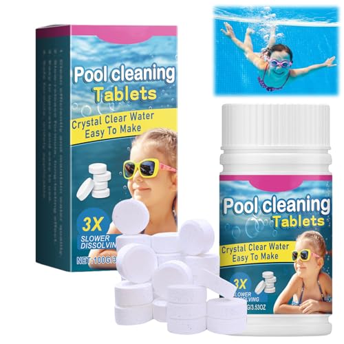 100g Chlortabletten Für Pool, Multifunktions-Chlortabletten, Langsam Löslich, Langanhaltende, Einzeln Verpackte Chlortabs, Wirkung Für Sichere Und Saubere Poolpflege, Pool Reinigungstabletten von KARELLS