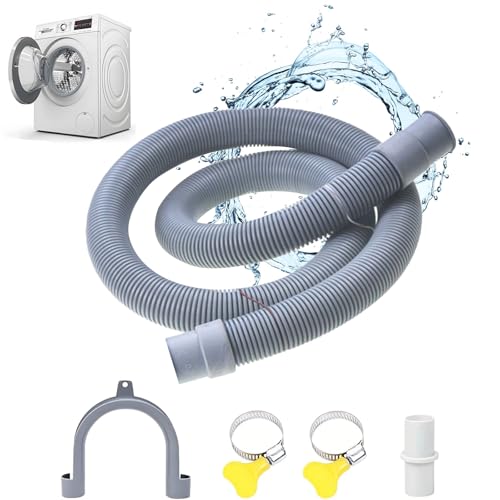 Ablaufschlauch,1.5M Abwasserschlauch,Ablaufschlauch Verlängerung Set,Inklusive Bügel,Schlauchverbinder und Schlauchschellen,für Waschmaschine/Geschirrspüler/Trockner Ablaufschlauch,1.5M Abwasserschlauch,Ablaufschlauch Verlängerung Set,Inklusive Bügel,Schlauchverbinder und Schlauchschellen,für Waschmaschine/Geschirrspüler/Trockner von KARELLS