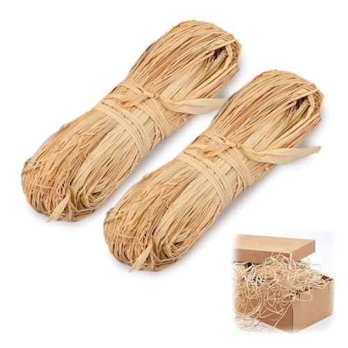 Bast Raffia Naturbast,Bastband,Natur Bindebast,Florbast Naturbast,Natur Papierschnur Geschenkbast,Bast zum Basteln,für Festival Geschenkverpackung,Basteln,Dekoration,Weben,2pcs von KARELLS