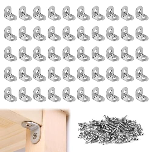 50 Stück Winkelverbinder,Winkelverbinder Edelstahl,20 x 20 x 16mm Eckverbinder Wandhalter,90 Grad Mit 100 Schraube,für Holz Möbel Tabelle Stuhl 50 Stück Winkelverbinder,Winkelverbinder Edelstahl,20 x 20 x 16mm Eckverbinder Wandhalter,90 Grad Mit 100 Schraube,für Holz Möbel Tabelle Stuhl von KARELLS