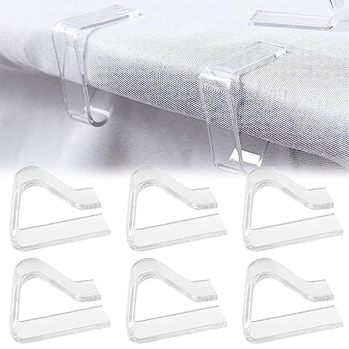 KARELLS Tischdeckenklammern Kunststoff, Tischdecke Clips, 6 Stück, Transparent Tischdecken Halterung, Tischdeckenklammer Clips Outdoor, Tischklammern, Tischdeckenhalter von KARELLS