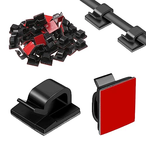 Kabelclips, Selbstklebende Kabelclips, 50 Stück Kabelhalter Selbstklebend, Selbstklebende Kabelklemmen, Kabelklemme für Schreibtisch, Kabelhalter aus Kunststoff, Mini Kabelhalter Selbstklebend Kabelclips, Selbstklebende Kabelclips, 50 Stück Kabelhalter Selbstklebend, Selbstklebende Kabelklemmen, Kabelklemme für Schreibtisch, Kabelhalter aus Kunststoff, Mini Kabelhalter Selbstklebend von KARELLS
