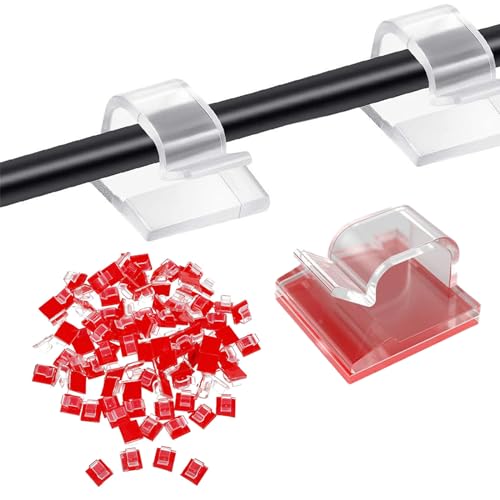 Kabelhalter Selbstklebend, Outdoor Kabel Clips, 50 Stück Kabelschellen, Mini Outdoor Kabelclips, Adhesive Cable Clips, für den Schreibtisch USB Ladekabel Kabelklemmen Stromkabel Audiokabel KFZ von KARELLS