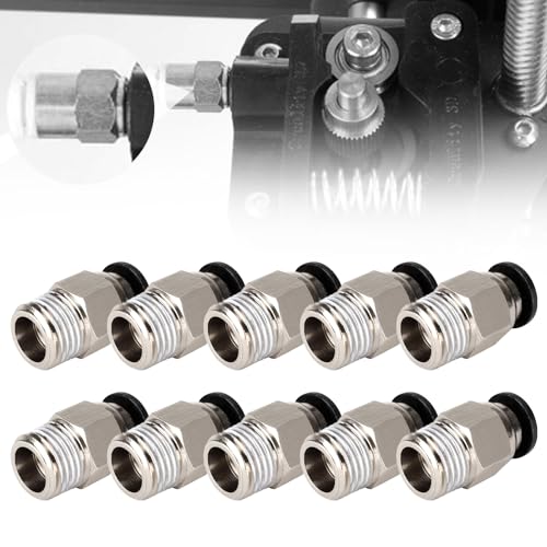 PC4-M10 Stecker,PC4-M10 Connector,3Dman PC4-M10,PC4-M10 Pneumatischer Anschluss,PC4-M10 Pneumatik Verbinder,PC4-M10 Stecker gerade Pneumatik,Connector for Extruder 3D Printers,10 Stück von KARELLS