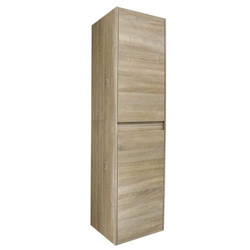 Hochschrank City | Badschrank 35 x 138,6 x 36,5 cm | Sonoma Eiche | umfasst Hochschrank | Softclose-Türen | unsichtbaren Griffen | Badezimmer - Möbel | Badezimmerschrank Badschrank Badhochschrank von KAREN banyo