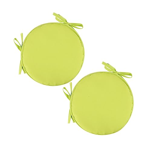 2 Stück Sitzkissen mit Bänder - 30 cm Rundes Stuhlkissen Sitzpolster für Stuhl Weiches Sitzkissen Sitzauflage für Autositz, Bürostuhl, Esszimmer Stühle Bänke und Alle Stühle (Grün#01, 30 x 30 cm) von KAREN66
