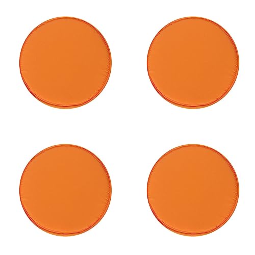 KAREN66 4 Stück Sitzkissen 30 cm Rundes Stuhlkissen Sitzpolster für Stuhl Weiches Stuhlauflage Sitzauflage Dekokissen für Innen- & Außenbereich (30 x 30 cm, Orange) von KAREN66