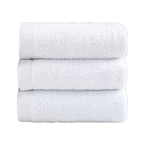 KAREN66 Handtuch Set 30 × 60 cm - 1/3/6 Pack Weiß Handtücher, saugfähig, sauber und leicht zu reinigen, Baumwolle, weich, geeignet für Küche, Badezimmer, Wohnzimmer (3er Pack, One Size) von KAREN66
