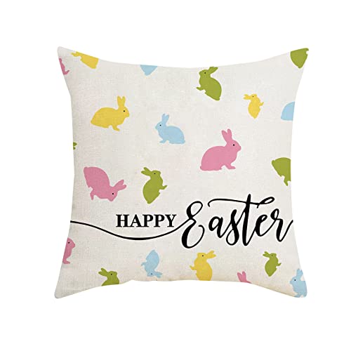 KAREN66 Kissenbezüge Ostern Dekokissen 45x45 cm Kissenbezug Sofakissen Dekorativ Couchkissen Kissenhülle Bezug Weich für Wohnzimmer Schlafzimmer Osterdekoration Frühlings Dekoration 05 (A, One Size) von KAREN66