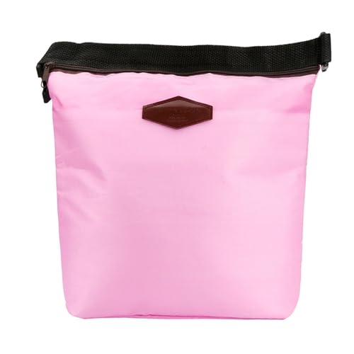 KAREN66 Kühltasche Klein Lunchtasche mit Reißverschluss Mini Kühlbox Einkaufstasche Isoliertasche Wasserdicht Picknicktasche Lunch Bag zur Arbeit Schule Outdoor (Rosa) von KAREN66