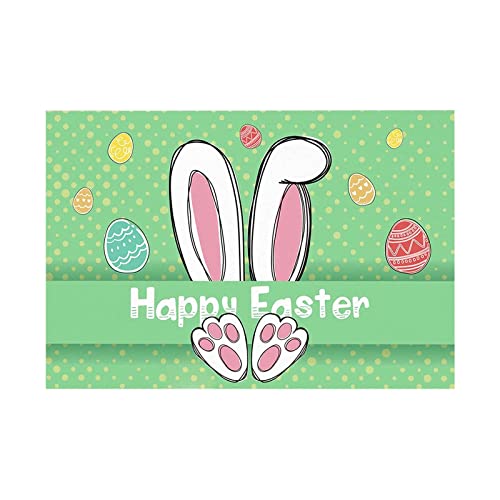 Ostern Fußmatte Osterhase Türmatte 40 x 60 cm Fussmatte für außen & innen Deko Antirutsch Fußabtreter für Haustür Eingangsmatte Schmutzfangmatte Frühlingsdeko Z#05 von KAREN66