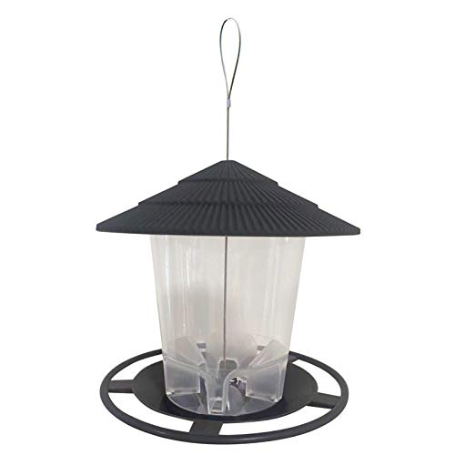 KAREN66 Vogelfutterhaus Vogelfütterer Wildvögel Bird Feeder Vogelfutterer Vogelfutterspender Aufhängen Wildvögel Hängend Futterhaus (Black, One Size) von KAREN66