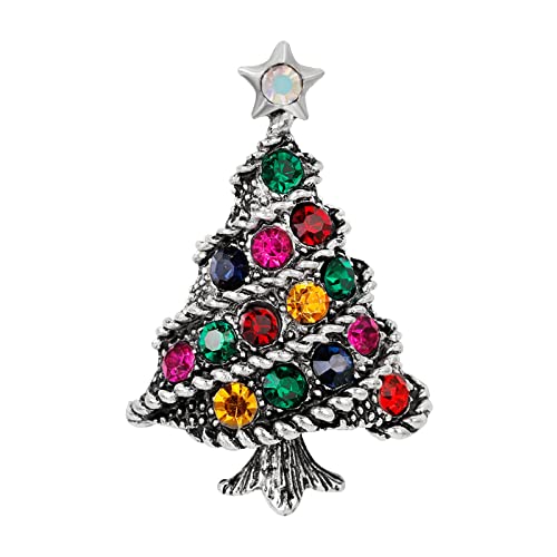 KAREN66 Weihnachtsbaum Broschen für Herren Damen Jungen Mädchen Weihnachten Anstecknadel Kristall-Brosche für Weihnachten Kleidung Dekoration Schmuck (G, One Size) von KAREN66