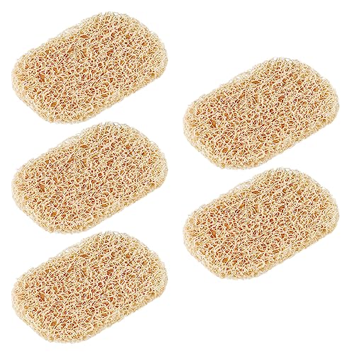 Seifenkissen 5 Stück Seifenhalter Seifenhebepads für Seifenschale PVC Seifenmatte Seifenschoner Seifenunterlage Zubehör für Dusche/Bad/Küche/Arbeitsplatte (Beige) von KAREN66