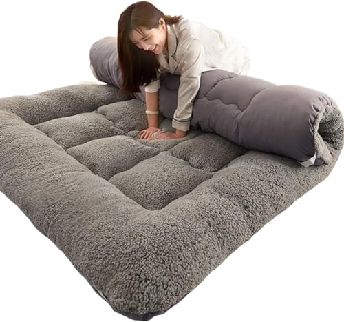 KARFRI Bodenmatratze,Doppelte einzelne japanische Futons,Faltbare tragbare Schlafmatte Tatami Rollmatte Faltbare Queen Matratze,für Haus Camping Couch von KARFRI