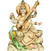 Göttin Saraswati 12 Zoll Große Marmor Statue Des Wissens Figur Idol Figur, Jahrestag Geschenke von KARIGAROFFICIAL