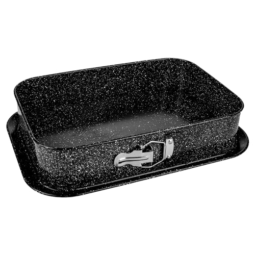 KARL HAUSMANN Backform Rechteckig - 35x24 cm - Eckig Springform mit Antihaftbeschicht - Rechteckige Backformen mit Hoher Rand - Blechkuchen - Backrahmen Rechteckig Verstellbar - Springformen von KARL HAUSMANN