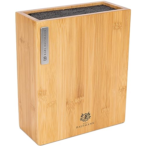 KARL HAUSMANN Bambus Messerblock ohne Messer mit Borsteneinsatz - 23 x 20 x 9 cm - universal Messer Block Holz - Große Messer Halter - Kitchen Knife Holder - Messerblöcke - Messerständer von KARL HAUSMANN