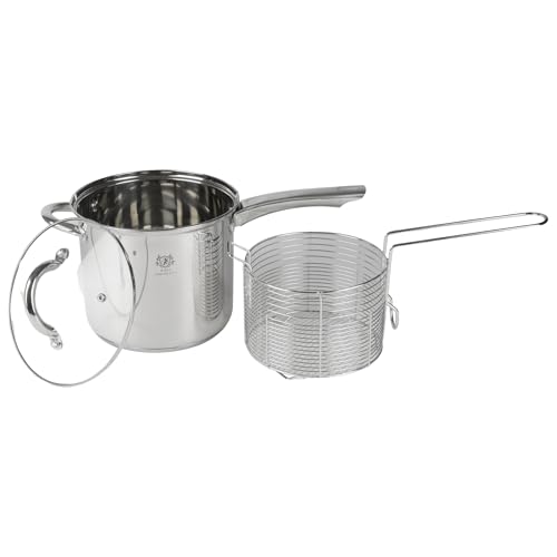 KARL HAUSMANN Frittiertopf mit Sieb und Deckel - 3.6L - Edelstahl Frittiertopf Induktion - Topf zum Frittieren - Frittierkorb - Pommes Topf mit Sieb - Deep Fryer Pot - Friteuse Topf - Frittierpfanne von KARL HAUSMANN