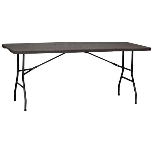 KARL HAUSMANN Klapptisch Garten Rattan Optik - 180 x 74 cm - Campingtisch Klappbar mit Tragegriff - Camping Tisch Faltbar - Foldable Table - Falttisch Outdoor - Gartentisch Groß für Garten, Camping KARL HAUSMANN Klapptisch Garten Rattan Optik - 180 x 74 cm - Campingtisch Klappbar mit Tragegriff - Camping Tisch Faltbar - Foldable Table - Falttisch Outdoor - Gartentisch Groß für Garten, Camping von KARL HAUSMANN