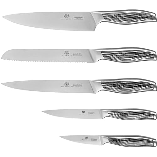KARL HAUSMANN Messerset ohne Block - 5 Teilig - Küchenmesser Set - Messer Set Scharf - Profi Messer - Küchen Messersets aus Edelstahl Rostfrei - Kitchen Knife Set - Küchenmessersets - Küchenprofi KARL HAUSMANN Messerset ohne Block - 5 Teilig - Küchenmesser Set - Messer Set Scharf - Profi Messer - Küchen Messersets aus Edelstahl Rostfrei - Kitchen Knife Set - Küchenmessersets - Küchenprofi von KARL HAUSMANN