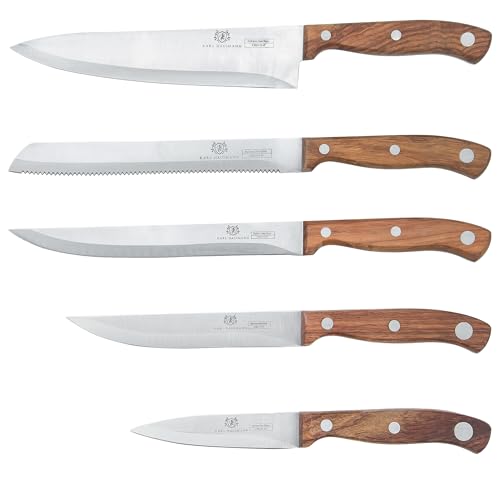 KARL HAUSMANN Messerset ohne Block - 5 Teilig - Küchenmesser Set - Messer Set Scharf - Profi Messer - Küchen Messersets aus Edelstahl Rostfrei - Kitchen Knife Set - Küchenmessersets - Küchenprofi von KARL HAUSMANN