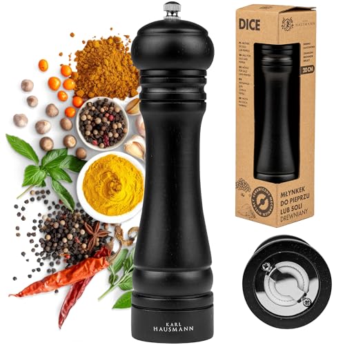 KARL HAUSMANN Salz und Pfeffermühle Holz - 20 cm - Manuell Schwarz Mühle aus Kautschukholz - Gewürzmühle mit Verstellbarem Keramikmahlwerk - Salzmühle - Salt and Pepper Grinder - Mühle - Wood KARL HAUSMANN Salz und Pfeffermühle Holz - 20 cm - Manuell Schwarz Mühle aus Kautschukholz - Gewürzmühle mit Verstellbarem Keramikmahlwerk - Salzmühle - Salt and Pepper Grinder - Mühle - Wood von KARL HAUSMANN