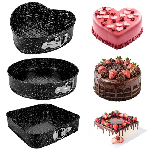 KARL HAUSMANN Springform Set - 28/26/23 cm - Kuchenform - 3er Backformen Set - Herz/Oval/Quadratisch Backform - Herzform Backen - Backblech - Groß und Klein - Tortenform - Schwarz Marmor KARL HAUSMANN Springform Set - 28/26/23 cm - Kuchenform - 3er Backformen Set - Herz/Oval/Quadratisch Backform - Herzform Backen - Backblech - Groß und Klein - Tortenform - Schwarz Marmor von KARL HAUSMANN
