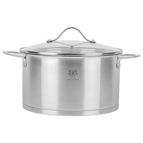 KARL HAUSMANN Edelstahl Topf - 3.6L - Ø 20 cm - Kochtopf Induktion für alle Herdarten Geeignet - Edelstahltopf mit Deckel - Suppentopf - Spaghettitopf - Stainless Steel Pot - Töpfe - Kochtöpfe von KARL HAUSMANN
